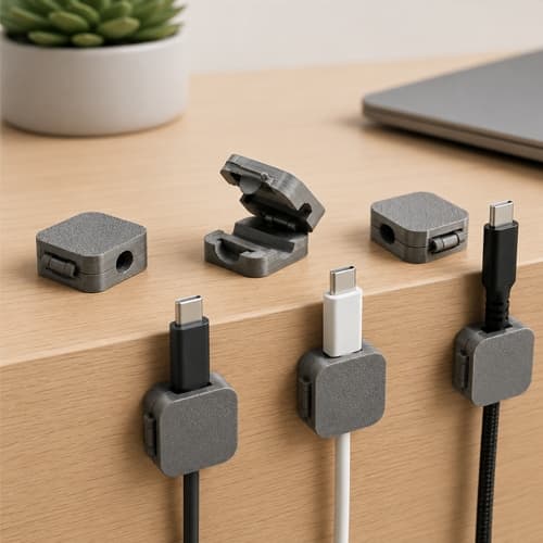 Suporte Organizador de Cabos com Fita Dupla Face | Fixador para Fios USB, Tipo C e Carregadores | 2x2x1cm