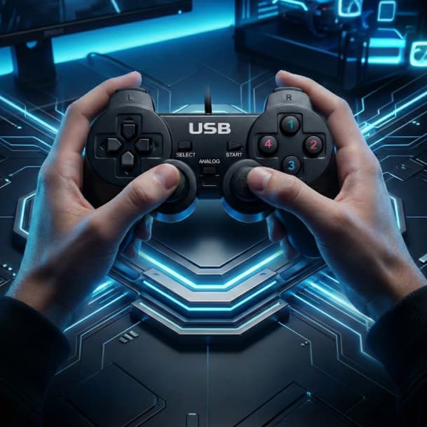 Controle para PC com Fio USB Dualshock Joystick YT-PC