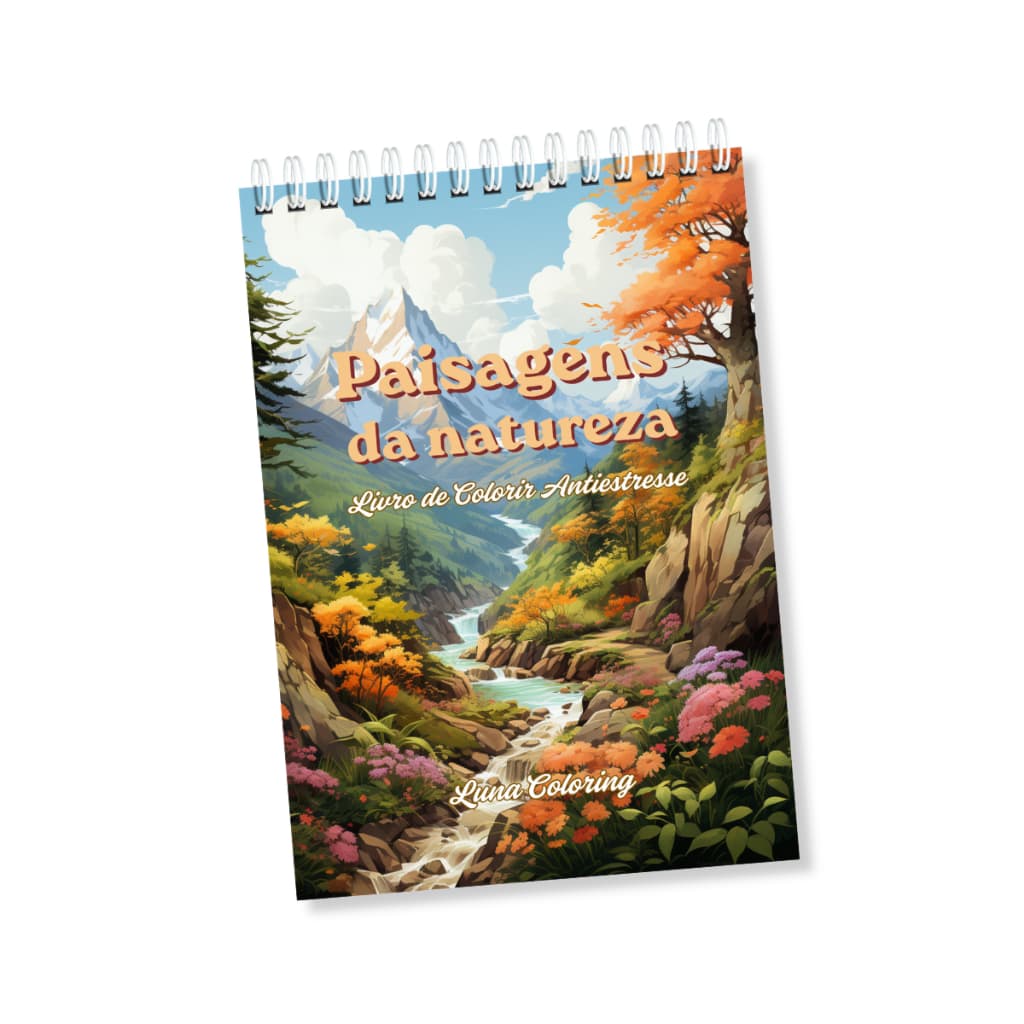 Livro Adulto Antiestresse Para Colorir Paisagens Natureza