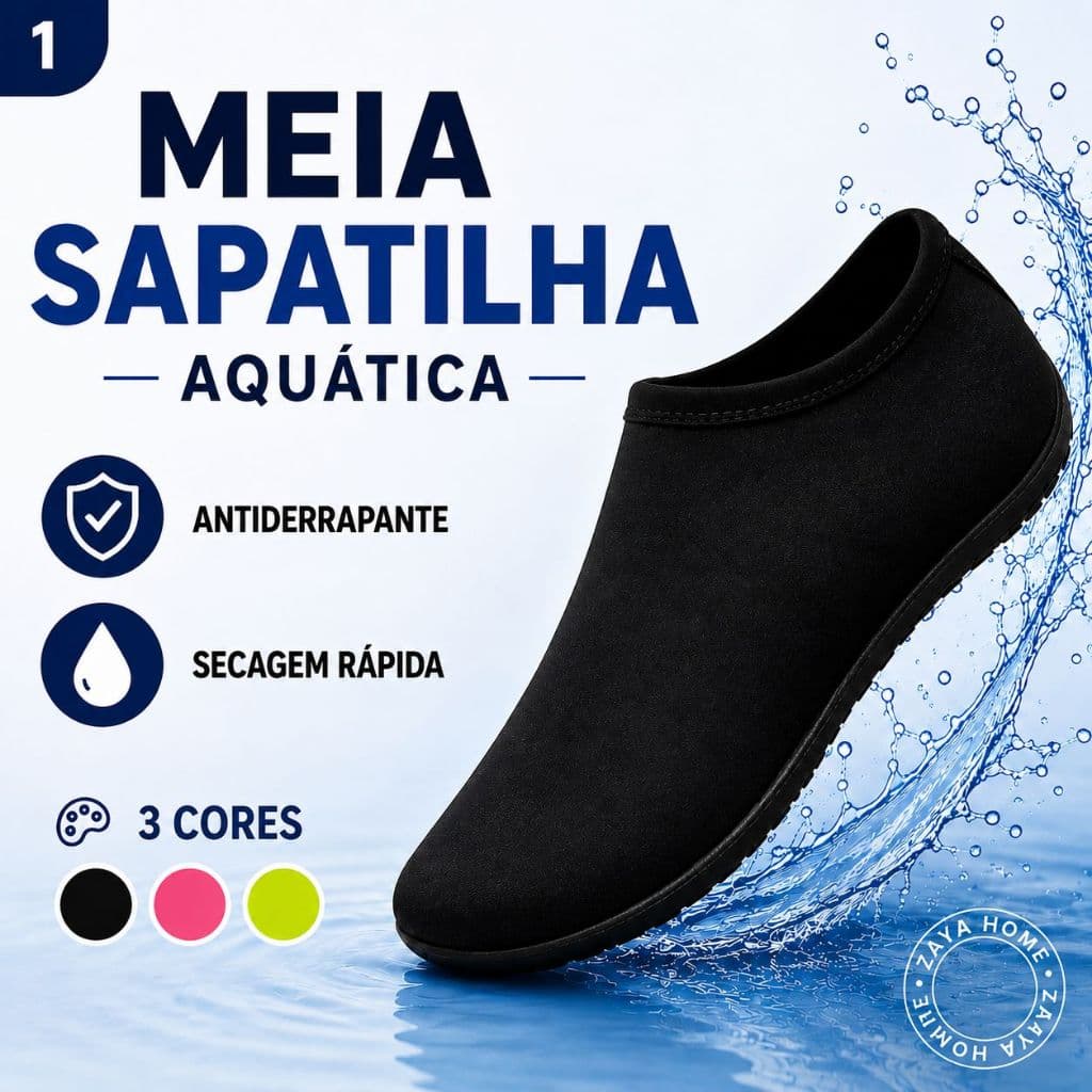 Sapatilha Meia Antiderrapante Hidroginástica Aquática Praia Piscina Pilates do 28 ao 42