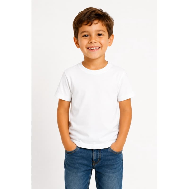 Camiseta Infantil Básica Lisa Unissex Manga Curta Algodão Confortável 2 ao 12