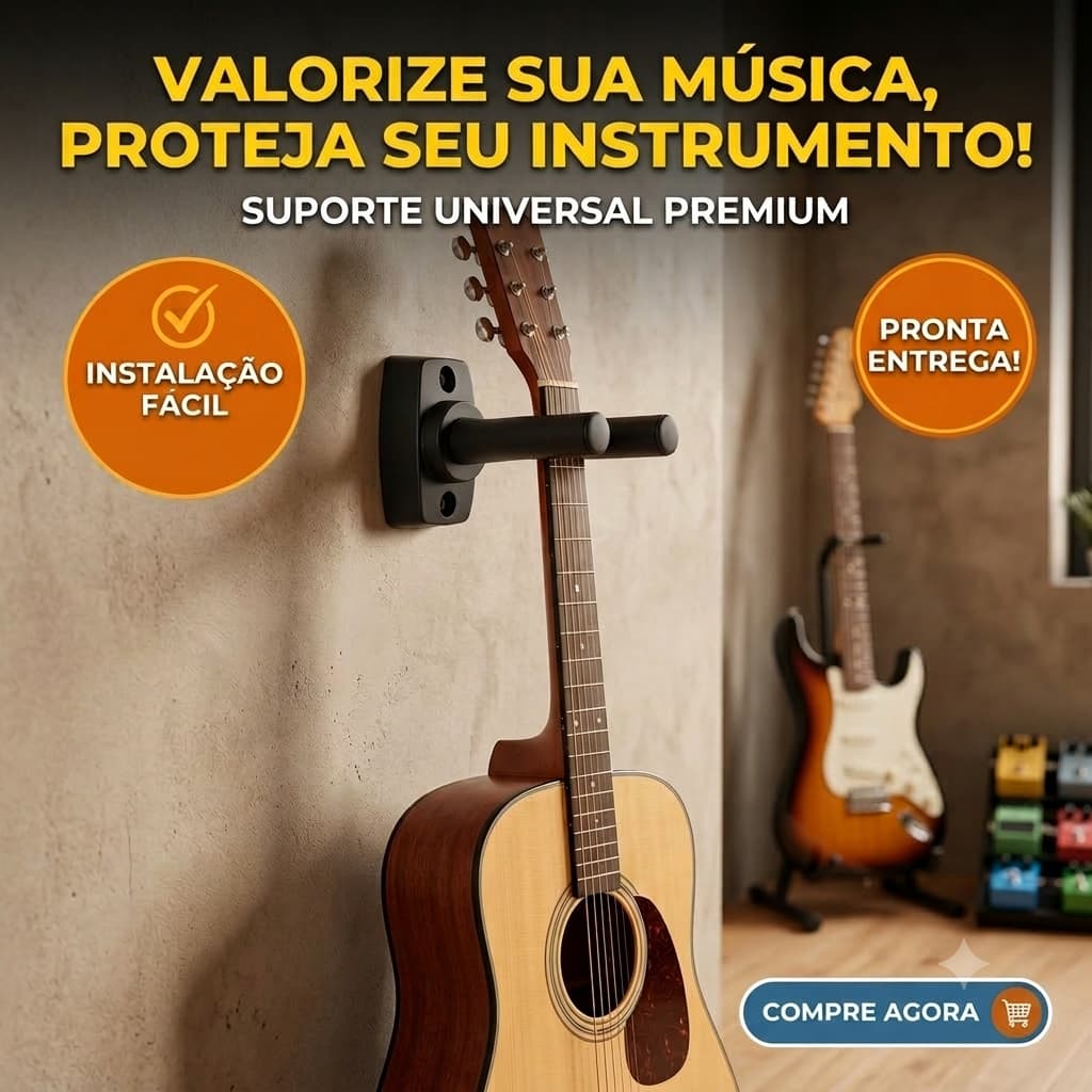 Suporte Ajustável de Parade Para Violão Ukulele Cavaco Parede Ajustavel