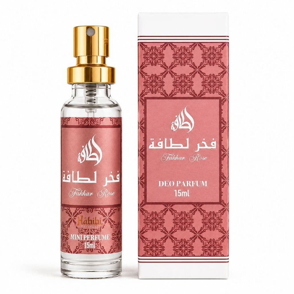 Mini Perfume De Bolsa Árabe Fakhar Rose 15ml Longa Duração