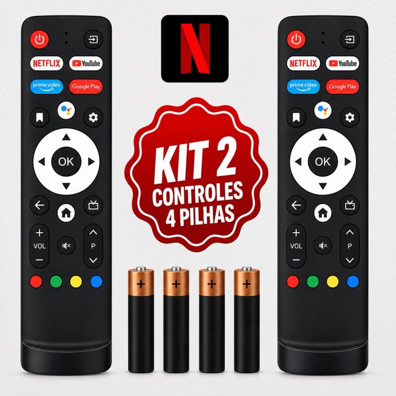 Controle Remoto Para Smart Tv Aiwa Compatível + 2 Pilhas