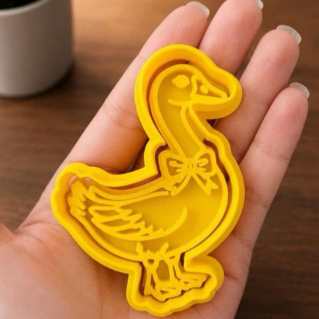 🐥 Cortador de Biscoito Pato Gansa Cute 3D | Molde para Biscoitos, Pasta Americana, Biscuit, Fondant e Massas Decoradas