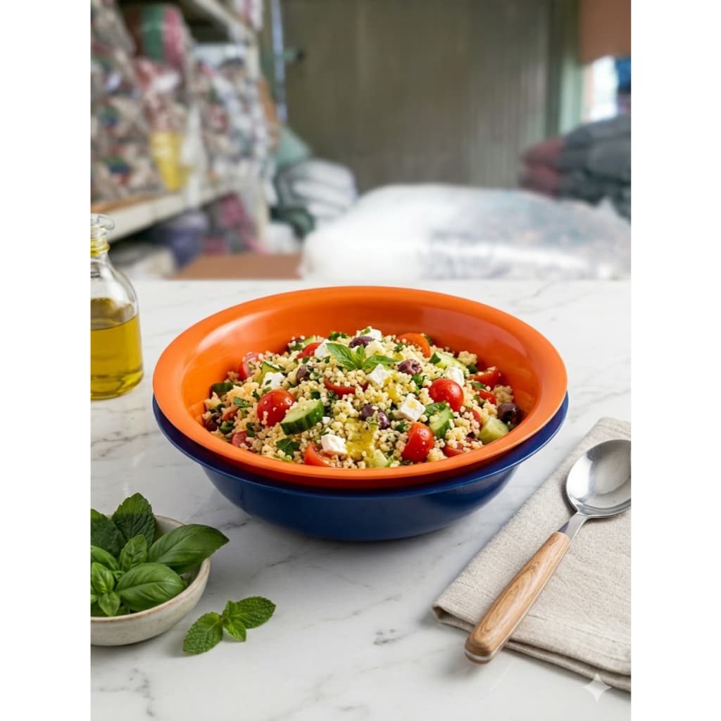 Kit Prato Fundo Tigelas Plásticas 1350ml  Bacia Multiuso Salada Sopa Caldo Frutas Churrasco