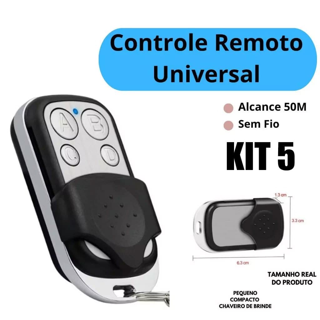 Controle Remoto Universal 433 Mhz Compatível Com Porta De Garagem 4 Botões