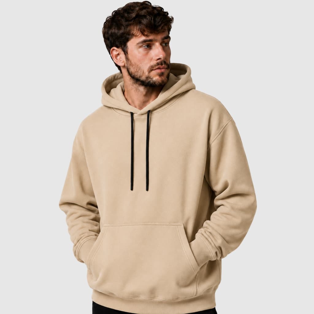 Moletom Canguru Masculino c/ Capuz e Regulagem Blusão c/ Punho Casual Básico Dia a Dia