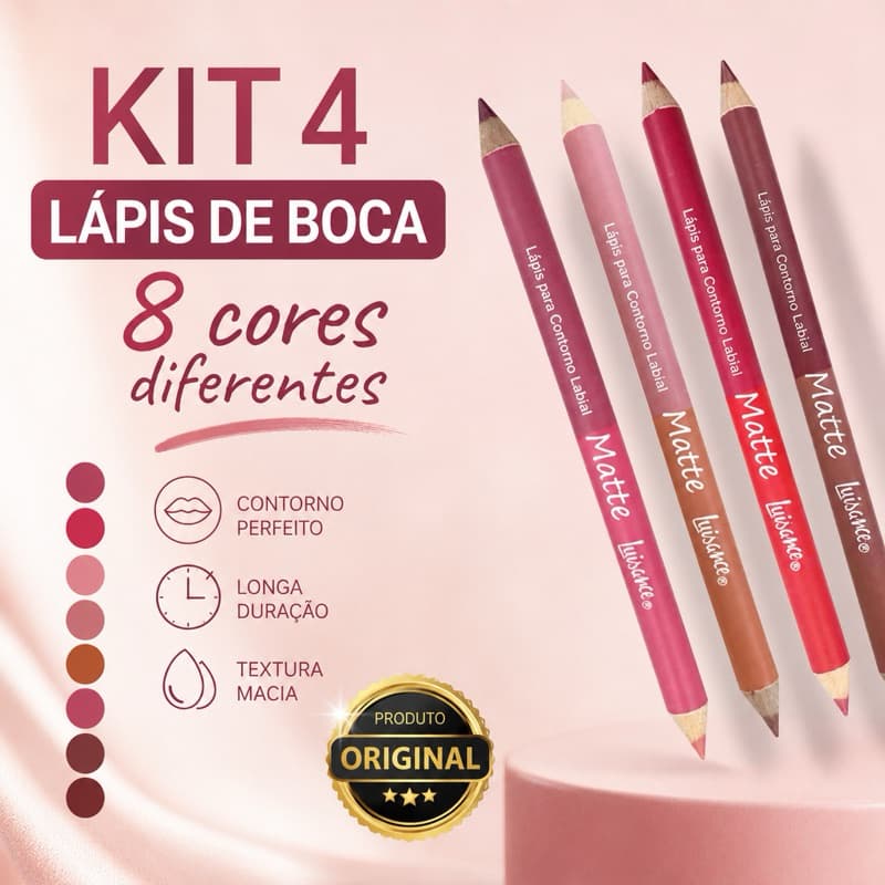 kit 4 Lapis Duplo para contorno Labial Matte Luisance ENVIO IMEDIATO