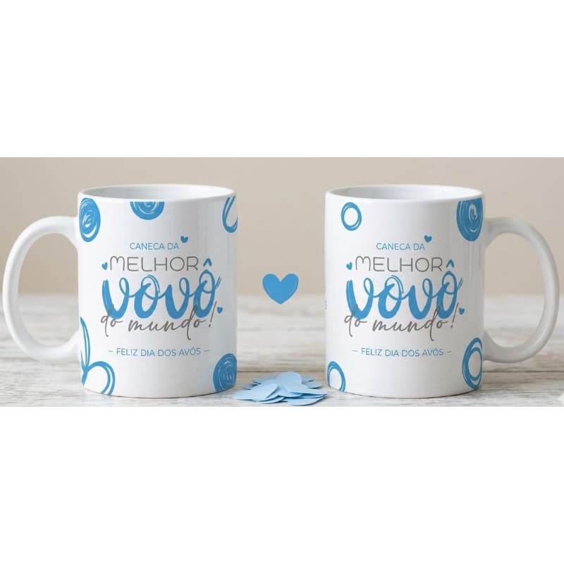 Caneca Dia dos Avós Personalizada | Melhor Vovô e Melhor Vovó do Mundo | Presente Criativo para Avós