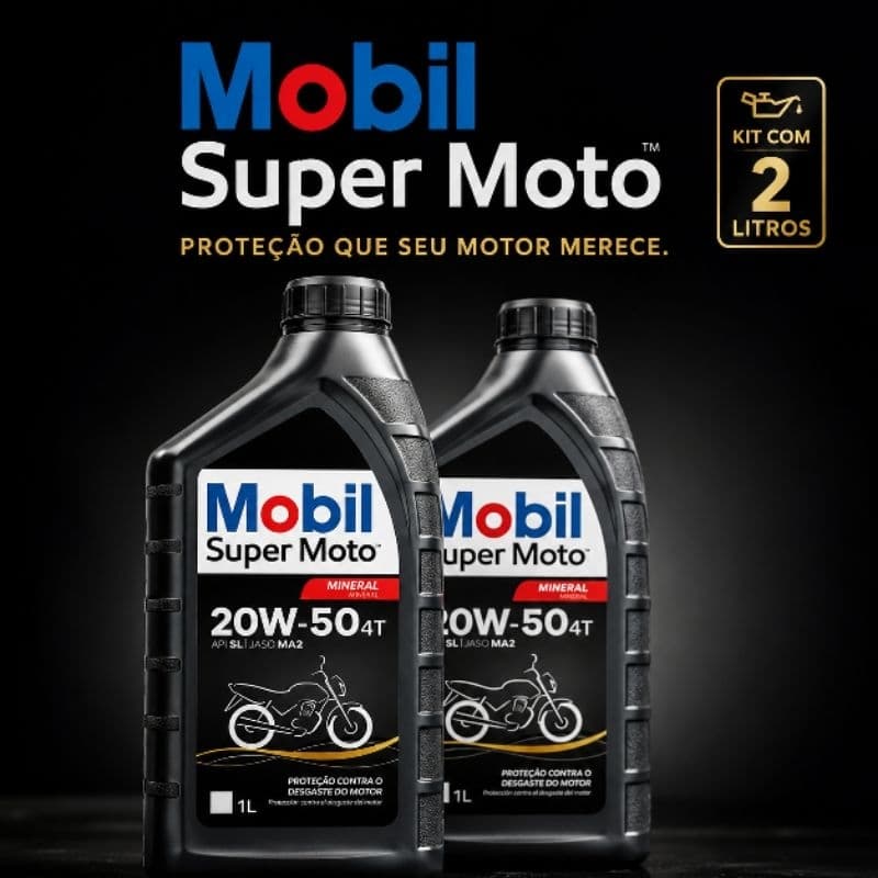 2 Unidades Óleo Lubrificante Motor Mobil 20w50 4t Api Sl 1l