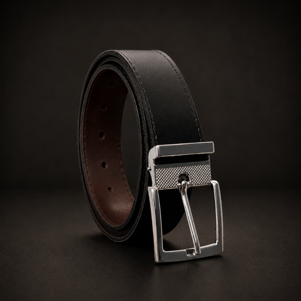Cinto Masculino Casual Social Elegante Couro Preto Premium