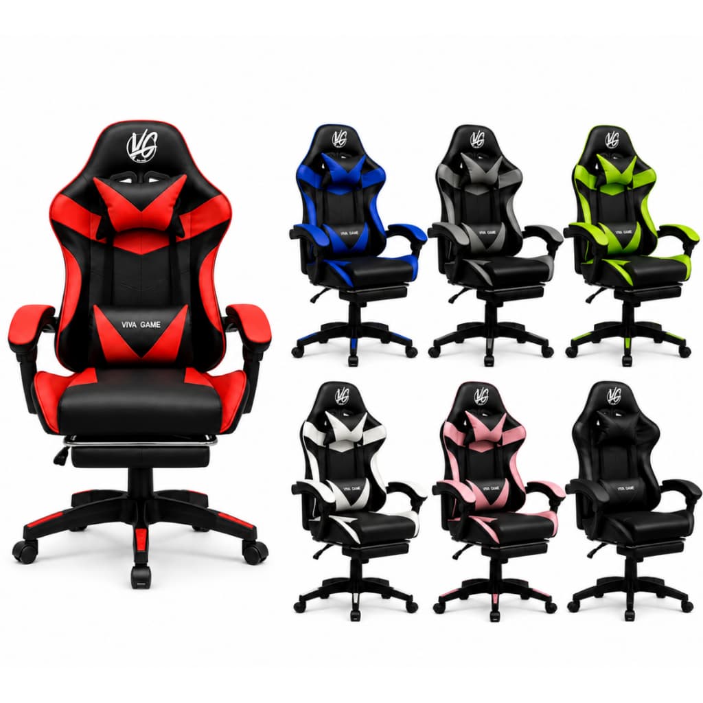 Cadeira Gamer Ergonômica com Apoio para os Pés Diversas Cores