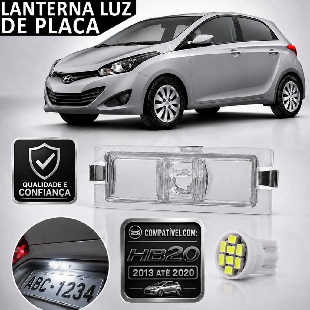 Lanterna Luz De Placa Hyundai Hb20 e HBS 2012 2013 2014 2015 2016 2017 2018 2019