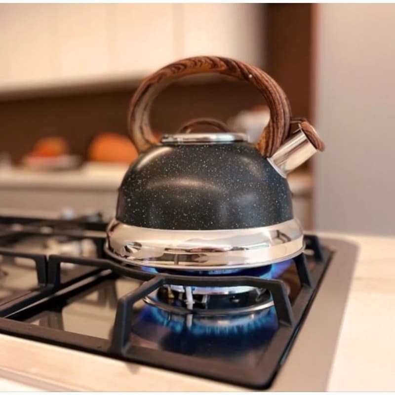 Chaleira Roma Com Apito 2,7L Indução em Aço Inox Granito 4875/119 Brinox