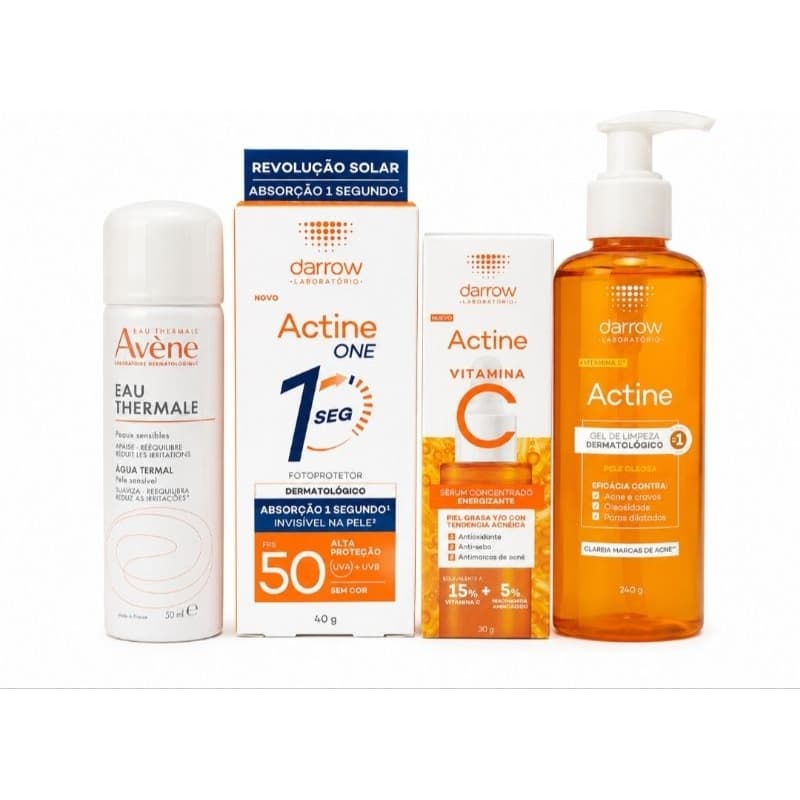Kit 4 produtos (Água Termal 50ml ,protetor Solar 40g,Sérum VitaminaC 30g ,gel de limpeza 240g ,Validade :2028.