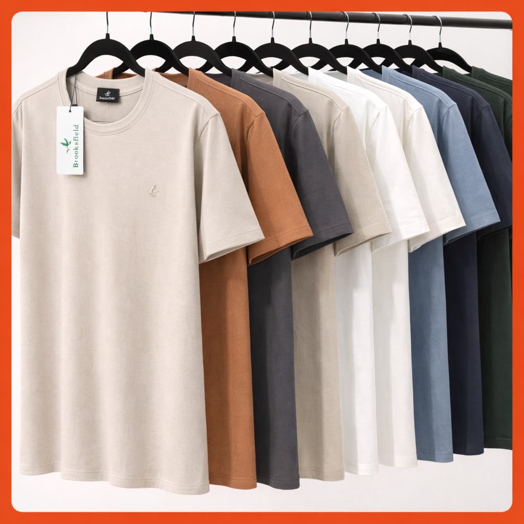 Camiseta Premium Brooksfield Masculina Algodão Peruano 40.1 Premium Básica