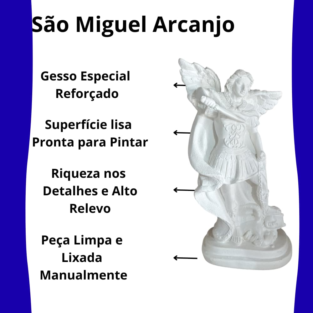 São Miguel Arcanjo 21 cm Gesso Cru Para Pintar Atacado