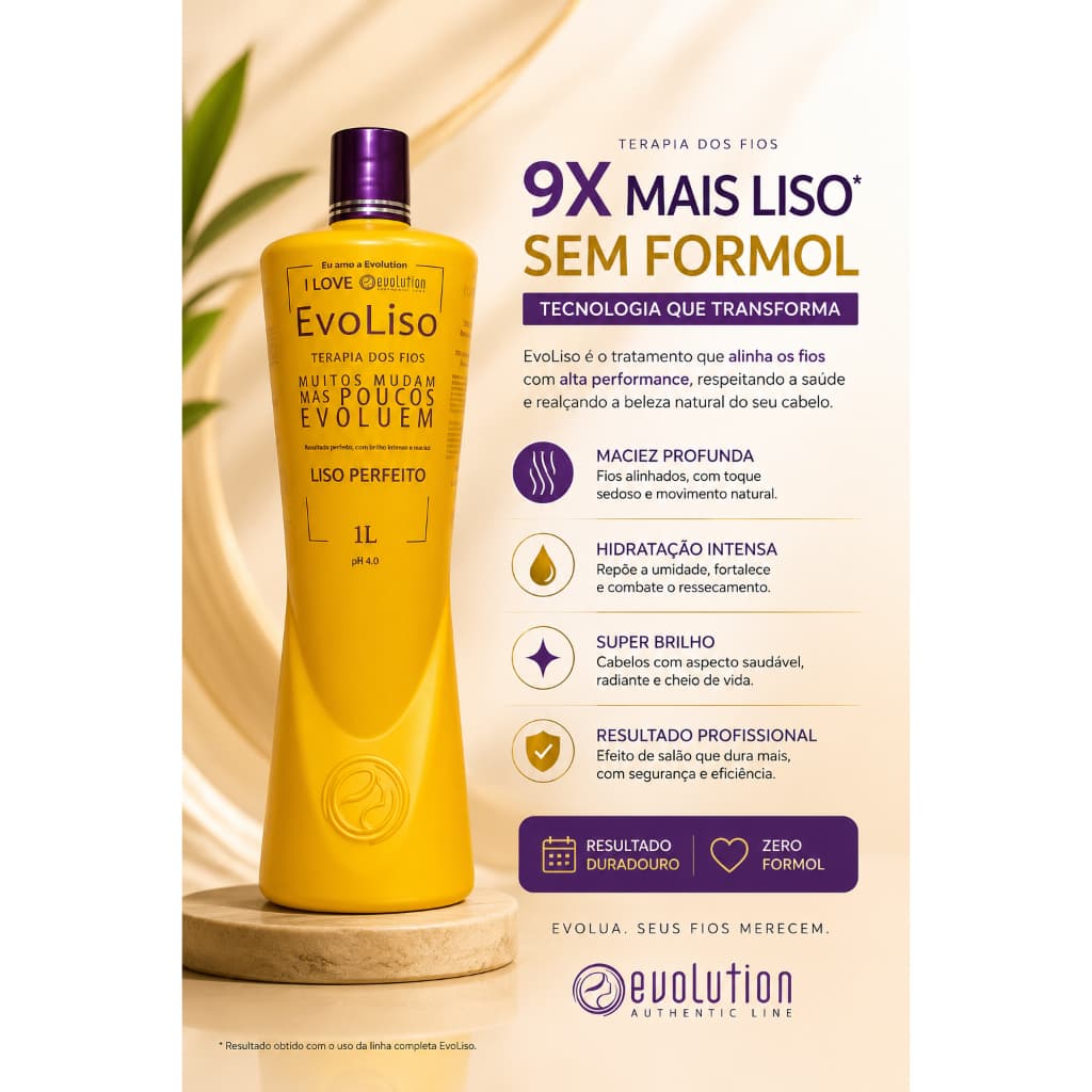 Evoliso Evolution 1l Lisoterapia Evolution Liso Espelhado