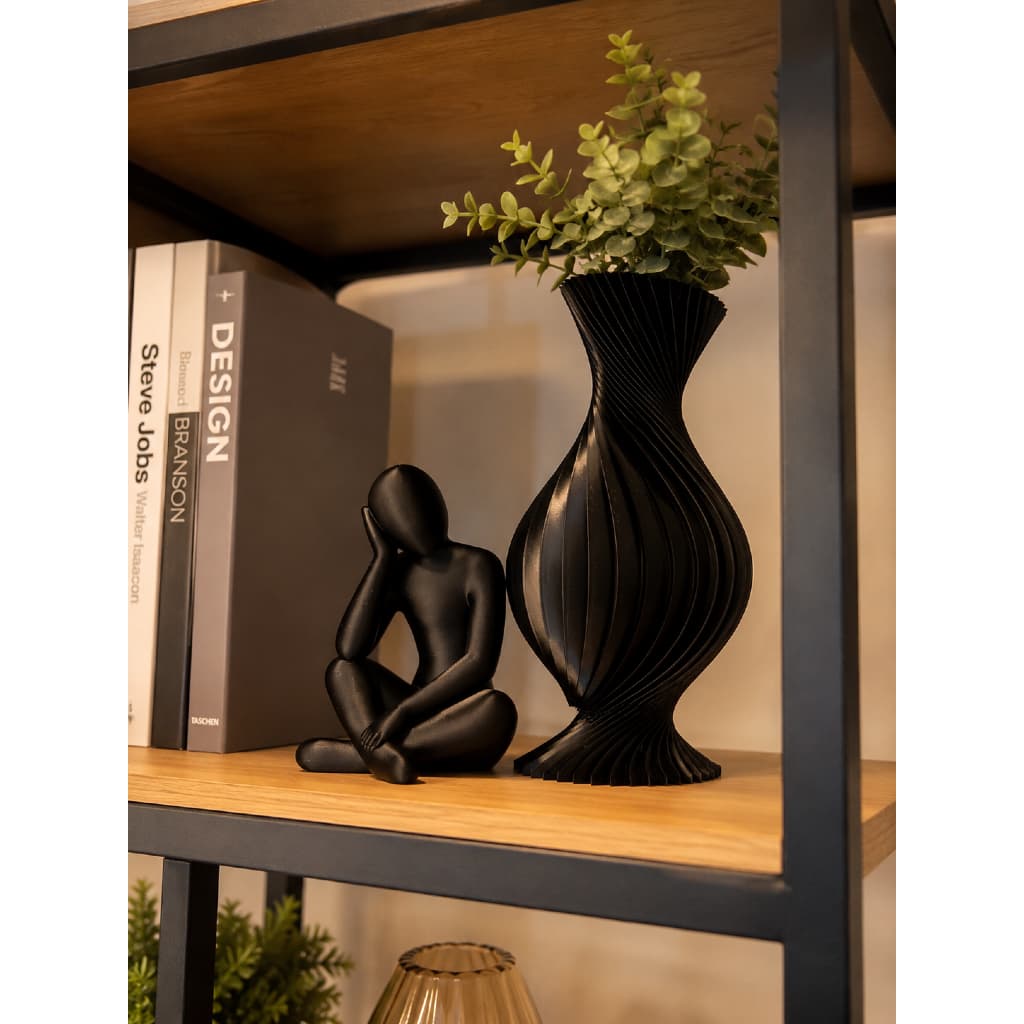 Escultura Pensativa com Vaso Elegance