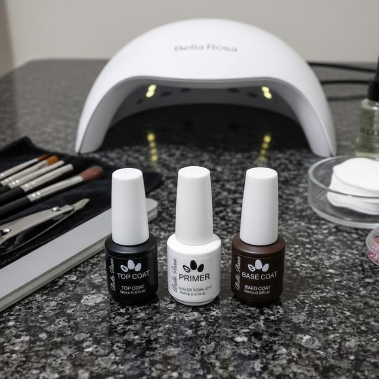 Kit 3 itens Top Coat + Base coat + Primer da Bella Rosa 18 ML - Lançamento da marca