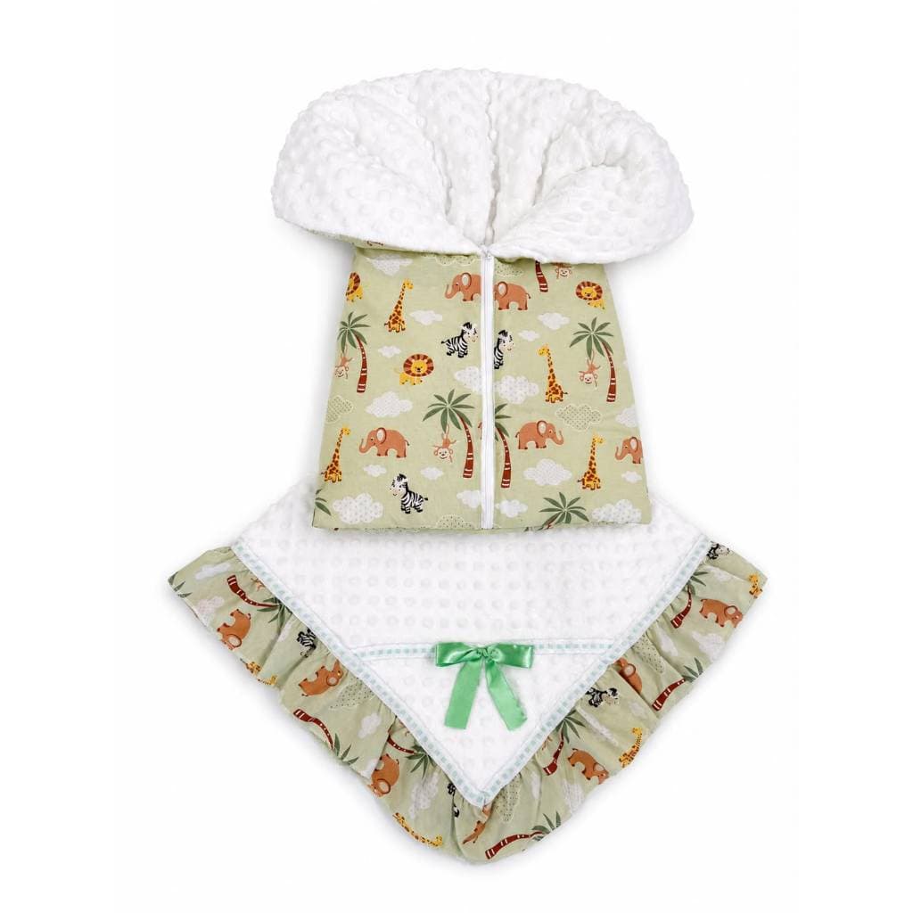 Saco de Dormir para Bebê Soft pipoquinha mais manta softy pipoquinha com babado estampado Garanta noites de sono