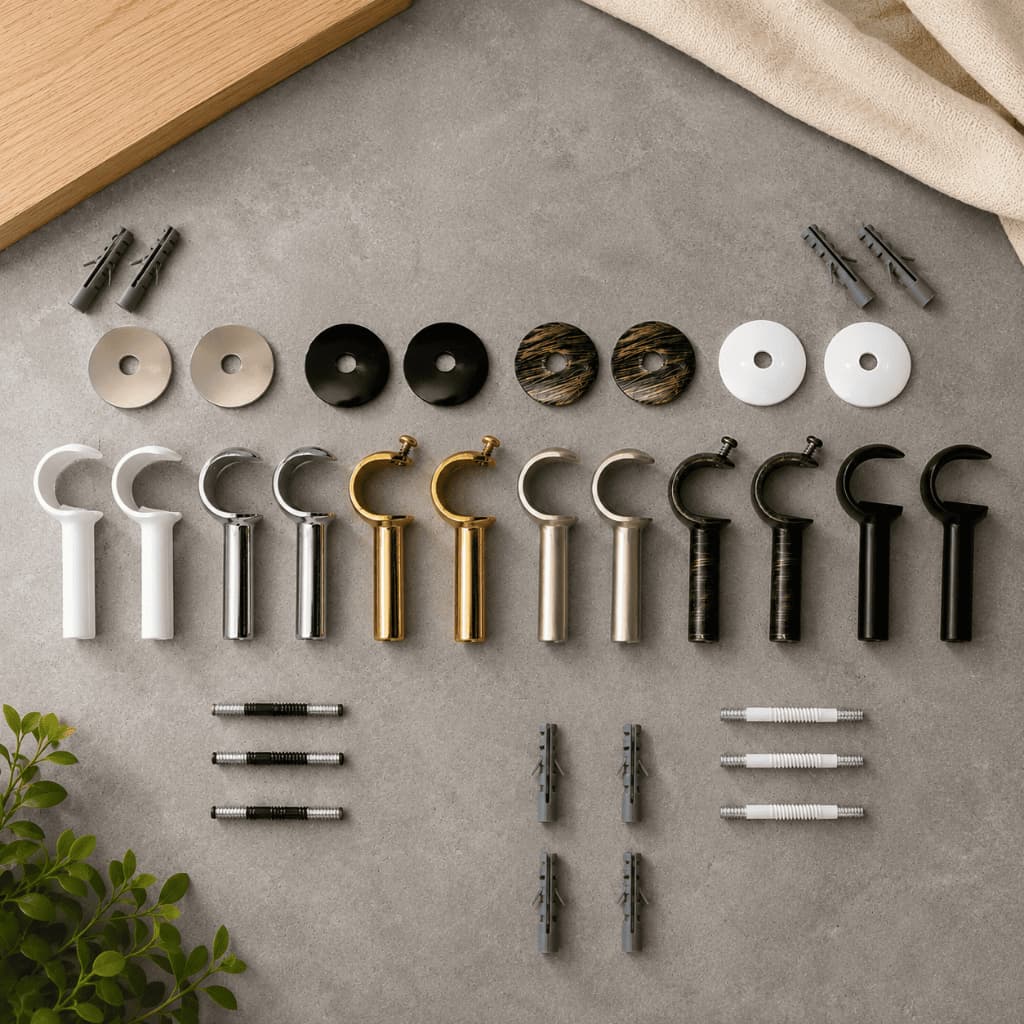 Kit 2 Suportes Alumínio Para Varão De Cortina 19mm Várias Cores