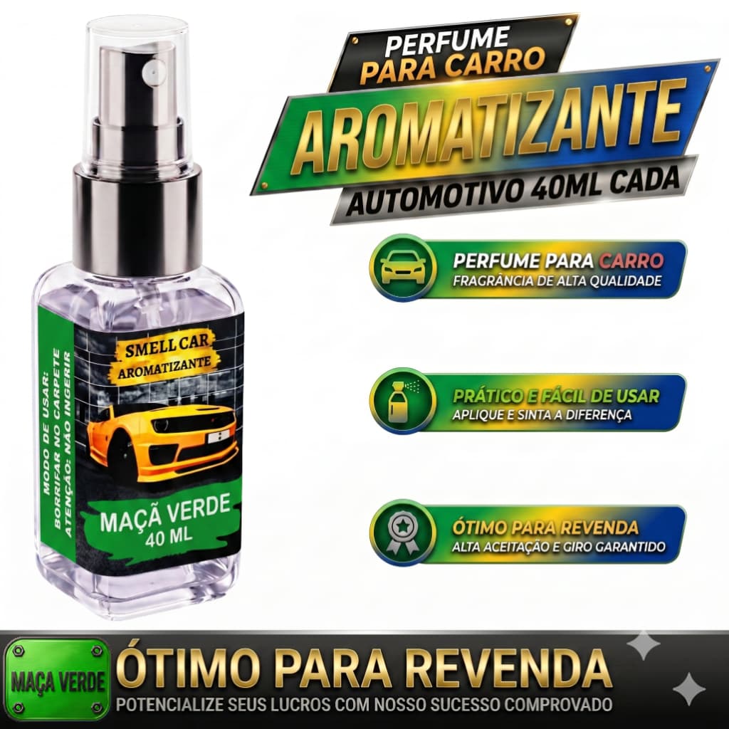 Cheirinho de Carro Maça Verde 40ML Spray Body Splash Automotivo Perfume Para Carro Longa Duração