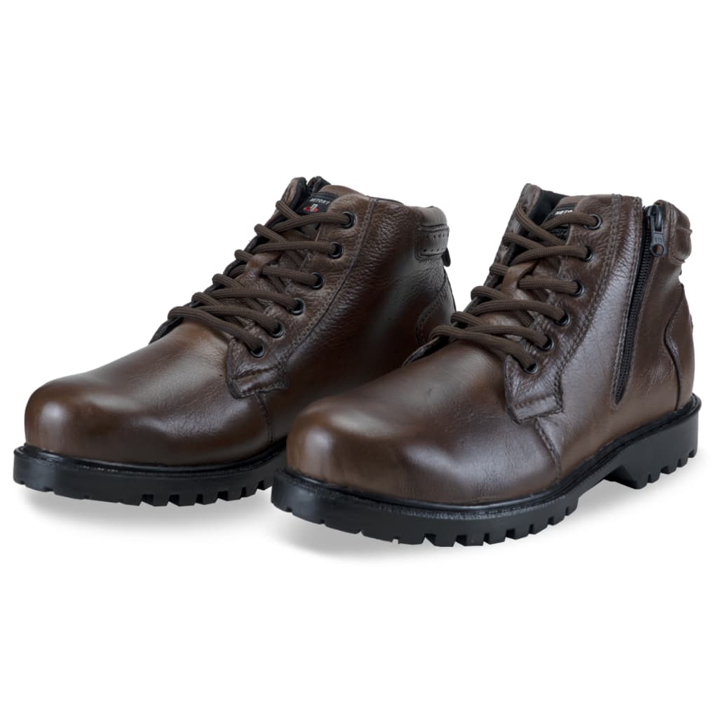 Bota Couro Legítimo Moderno Zíper Lateral Coturno Conforto Promoção