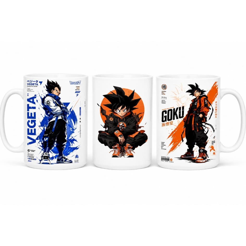 Caneca Anime Guerreiro Sayajin Goku Vegeta 325ml Presente Geek Otaku