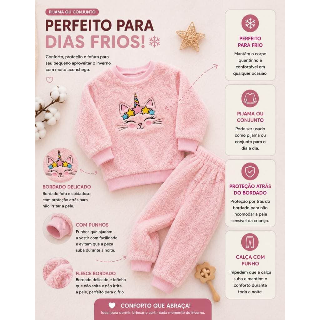 Conjunto Pijama de soft sem capuz Premium
