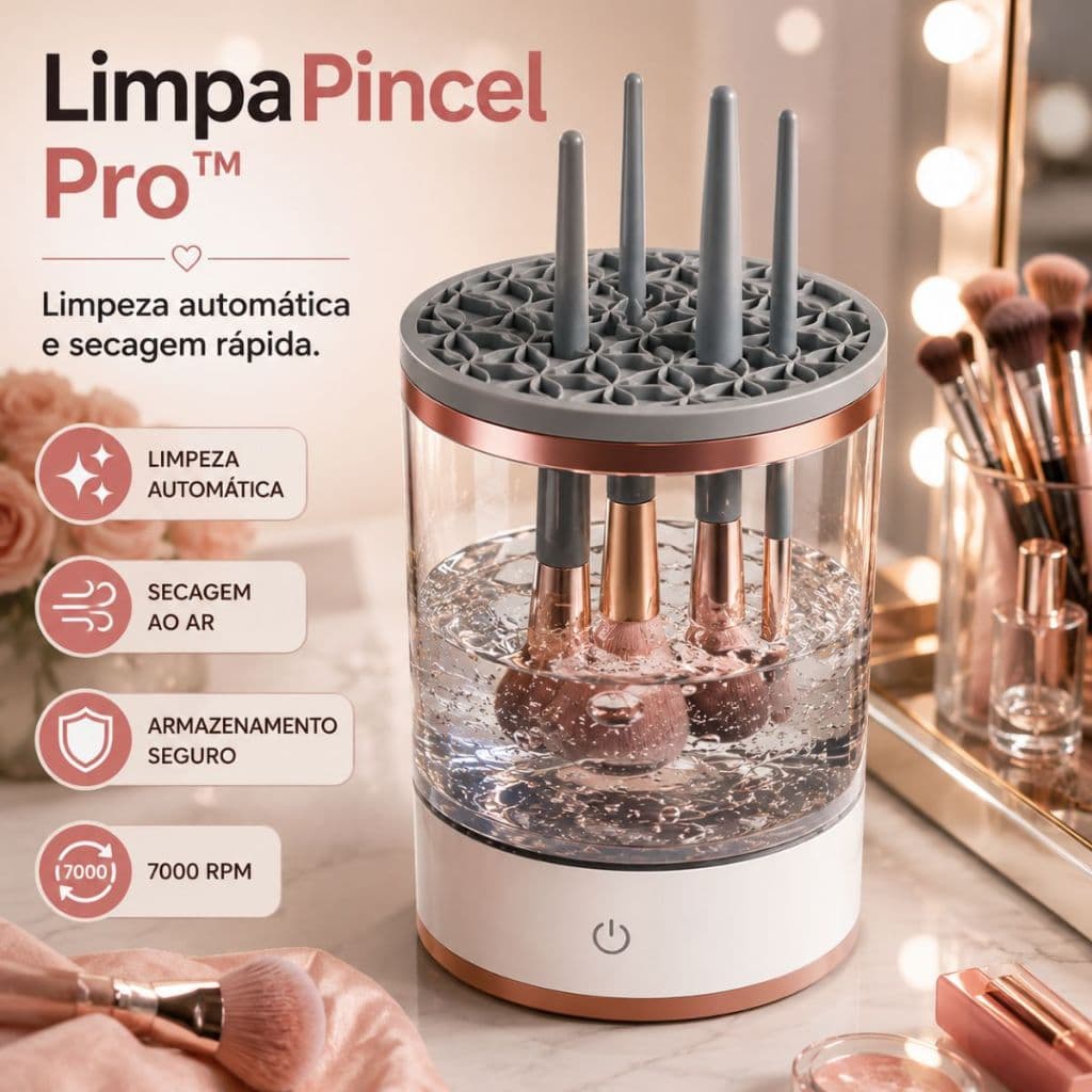 Limpador Automático de Pincéis Maquiagem USB 5V 7000RPM Secagem Rápida Profissional Limpa pincel Pro