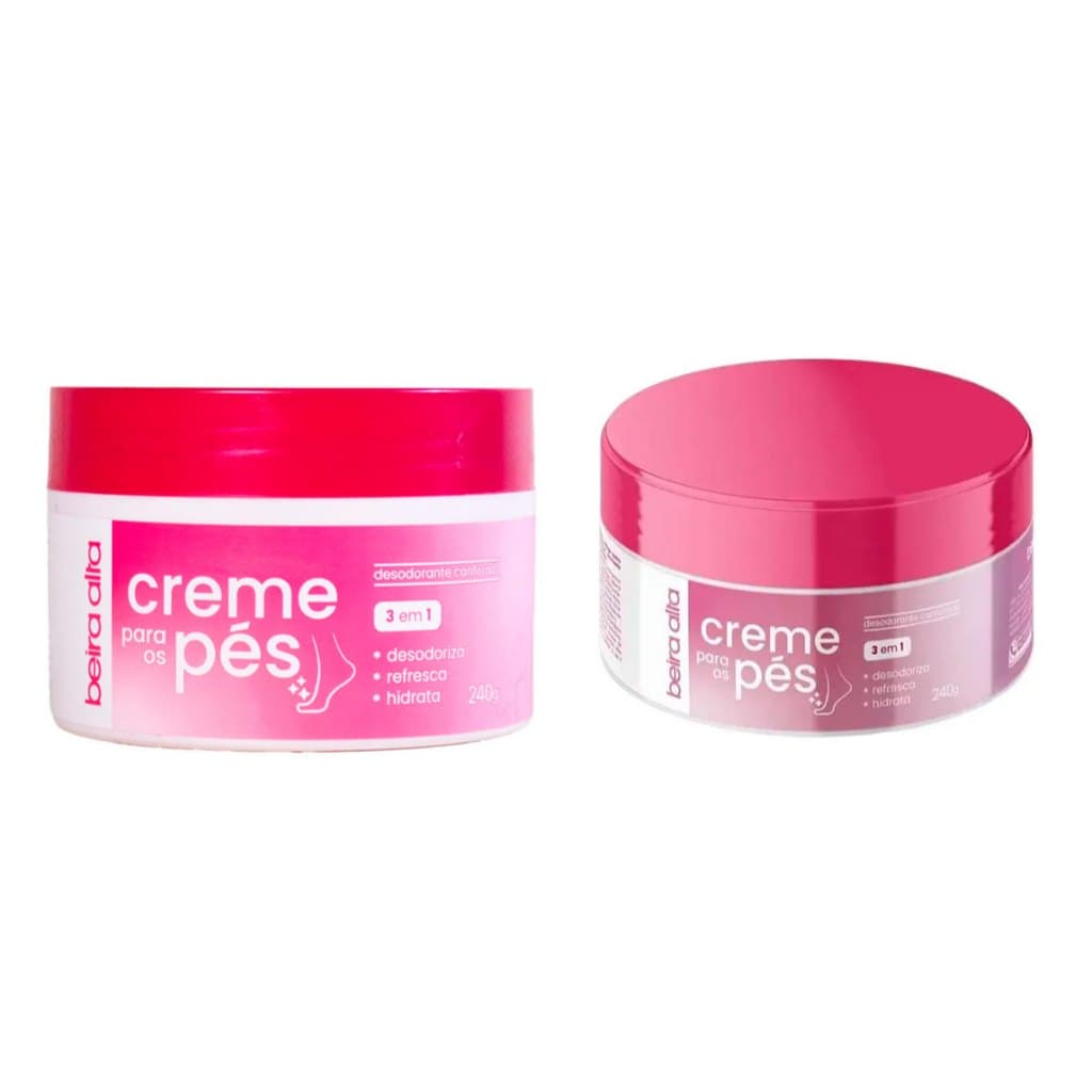 Kit 2 Cremes para os Pés Beira Alta Cosméticos 240g Hidratação Intensa e Maciez