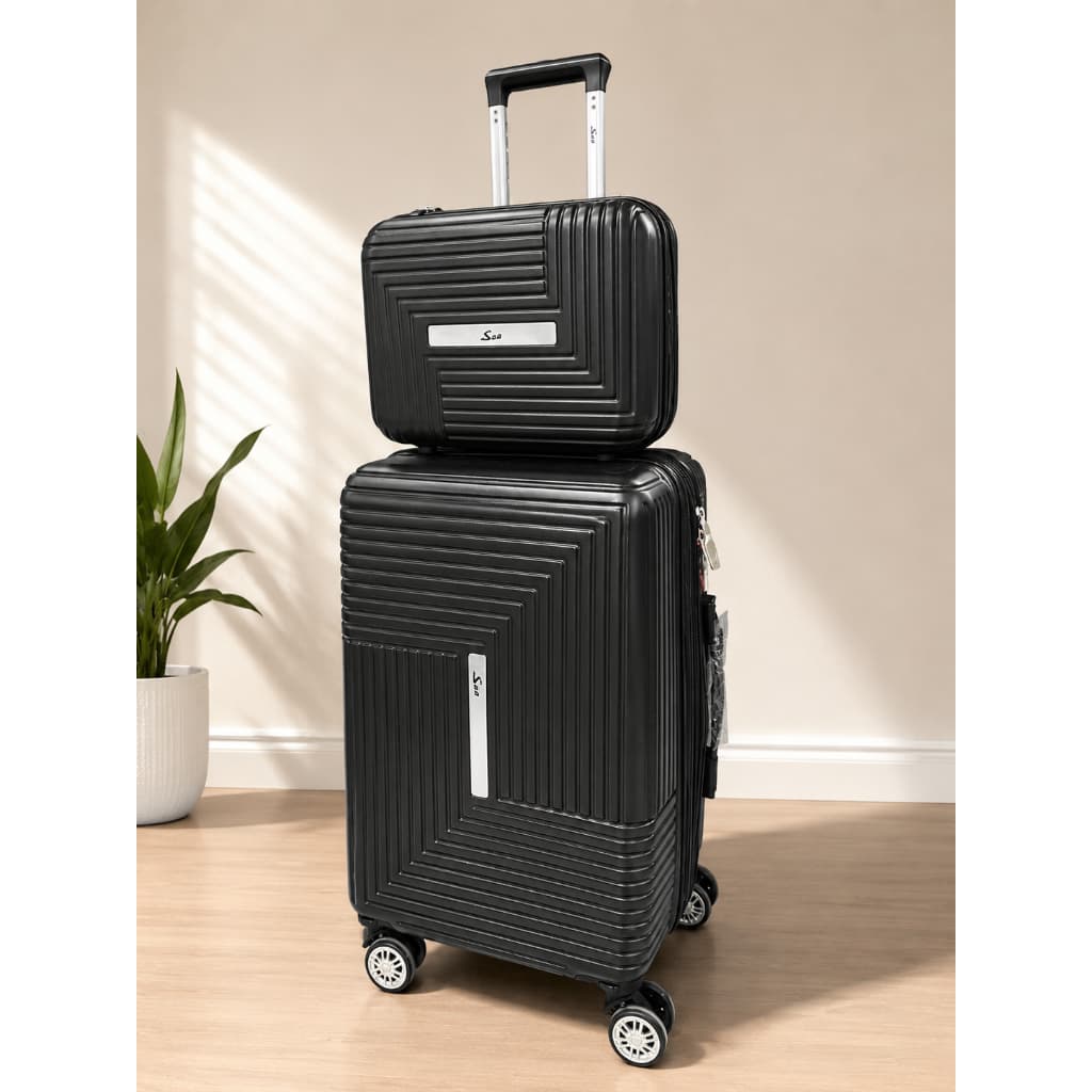 Kit Mala De Viagem e Frasqueira Bordo mão 10kg Rigida Abs Rodinhas Leve resistente