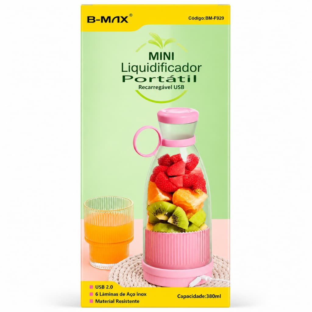 Garrafa Mini Liquidificador Portátil 420 Ml Recarregavel Usb