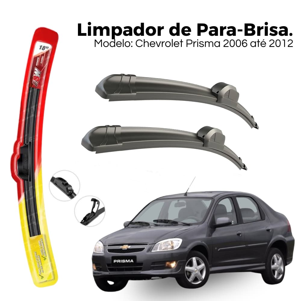 Jogo de Palheta Limpador Para-brisa Dianteiro Chevrolet Prisma 2006 2007 2008 2009 2010 2011 2012