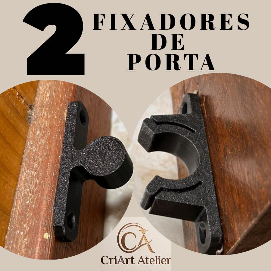 KIT 2 Trava Segura Porta Aberta Fixador para Porta SEM FUROS