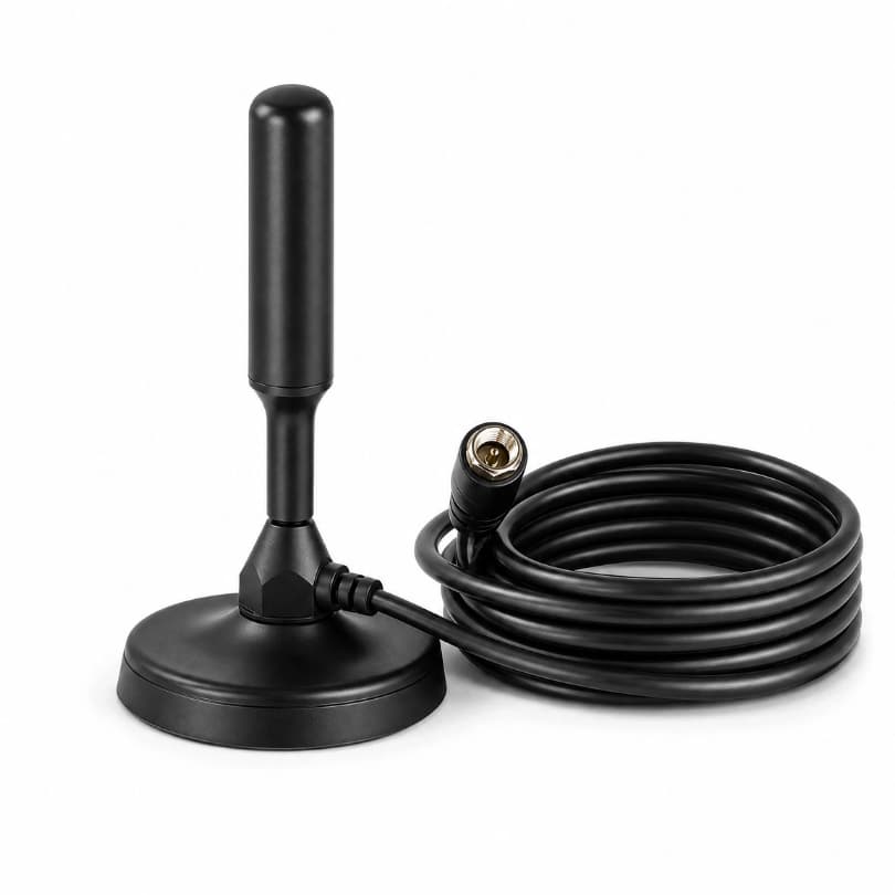 Antena Digital Para TV HDTV 4K Interna E Externa 5m Cabo Base Magnética Capta +30 Canais Abertos