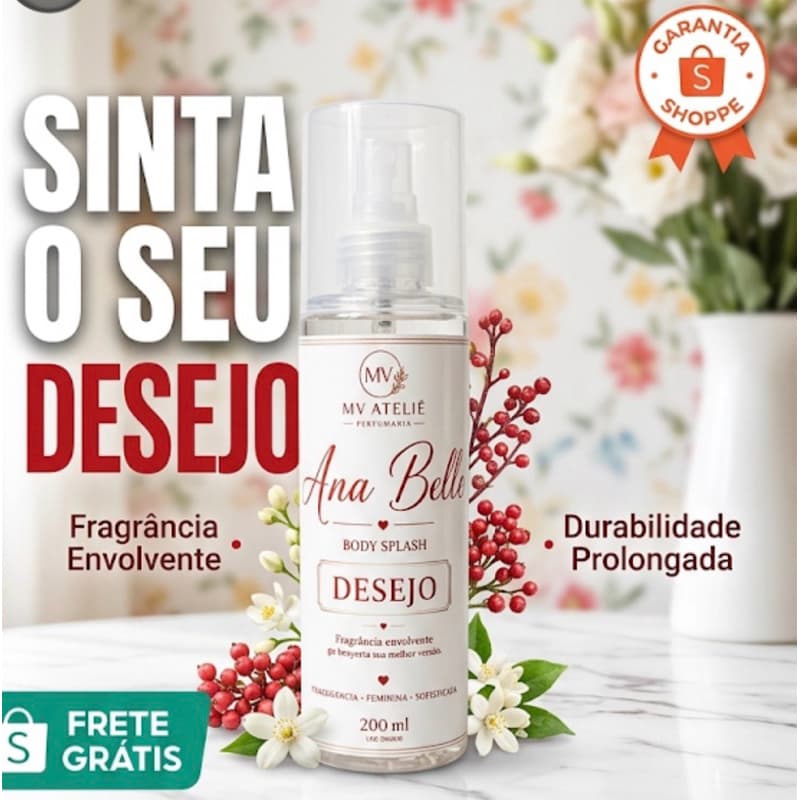 Body Splash Feminino 200ml Perfume Mulher Cheiroso Suave Doce Colônia Pomoção (DESEJO)
