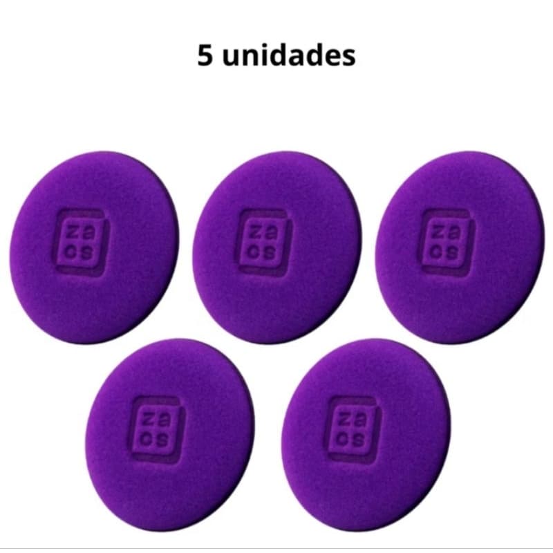 Zacs 5 Aplicadores de Espuma para Estética Veicular Roxo Pequeno 9,5x2cm