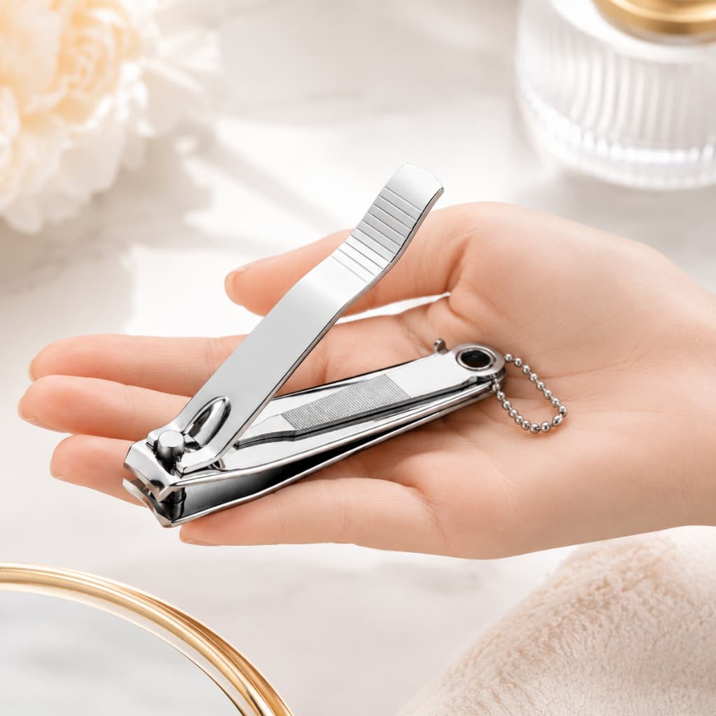 Alicate Cortador de Unha Grande 3" Com Lixa Profissional Aço Inox Para Mãos e Pés