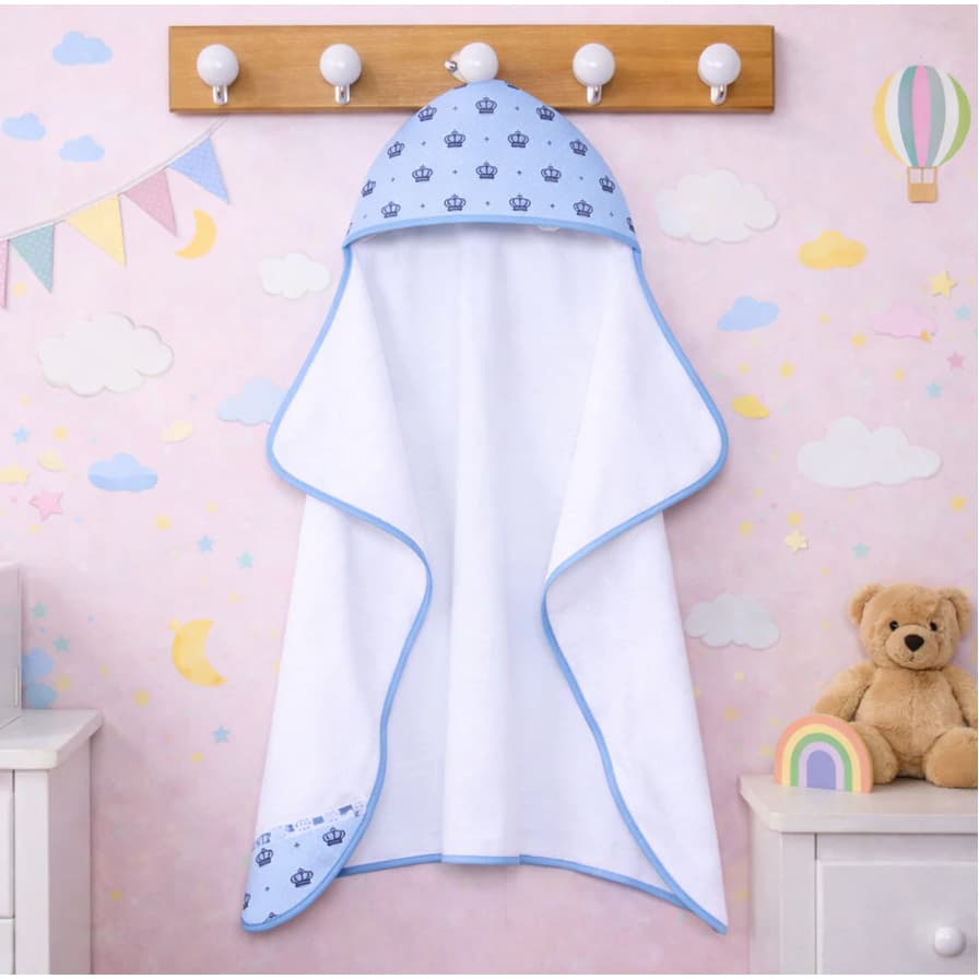 Toalha Fralda Modelo LUXO Super Absorvente Tecido Felpudo Atoalhada com Capuz 100% Algodão