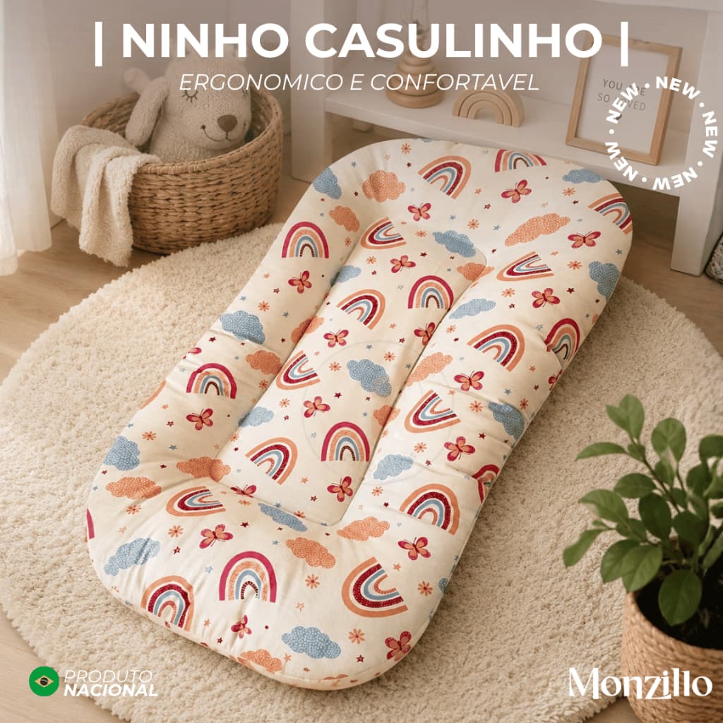 NINHO PARA BEBE ERGONOMICO ESTAMPADO ALGODÃO MENINO MENINA