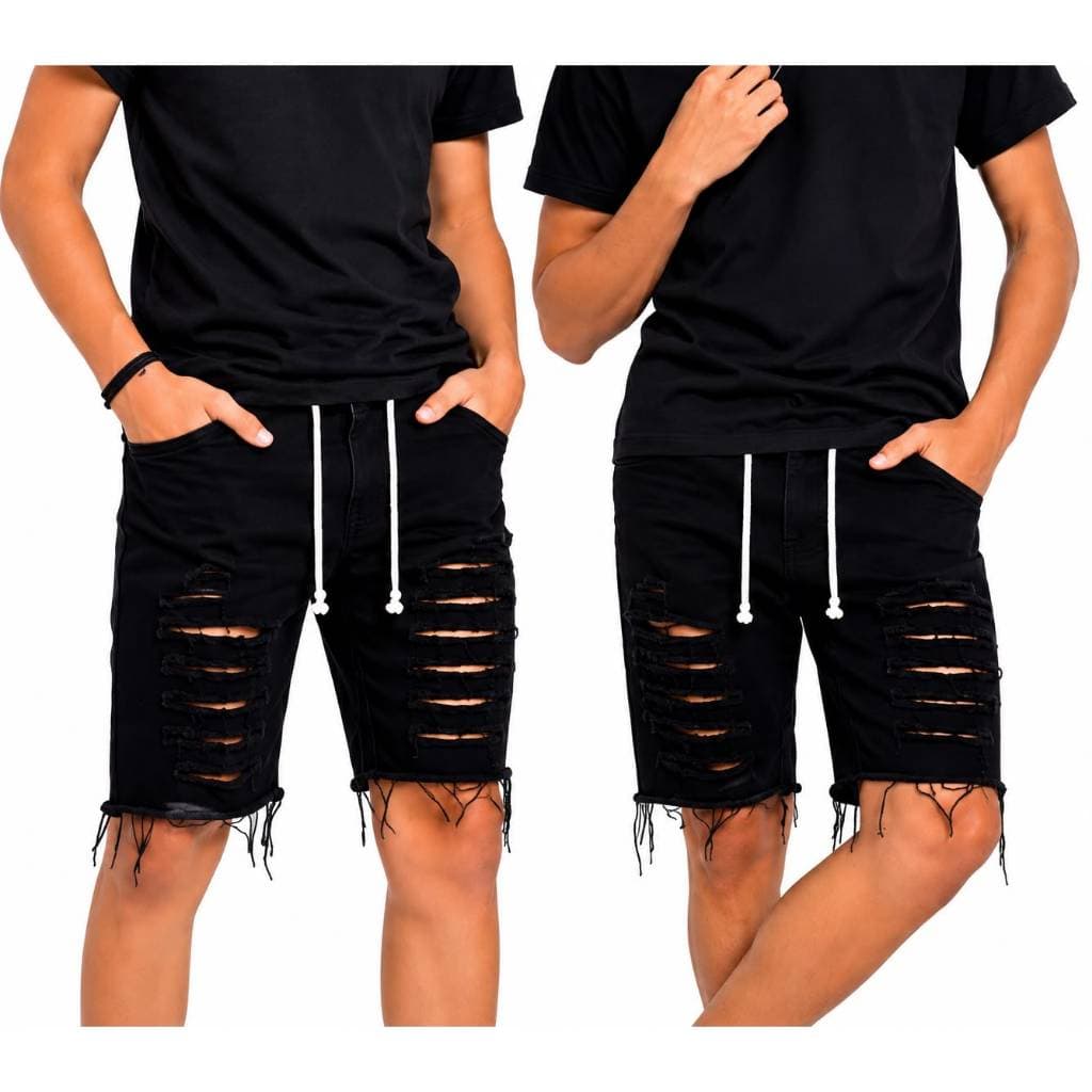 Bermuda Jeans Infantil Rasgada C/ Lycra Modelo Premium para o dia a dia
