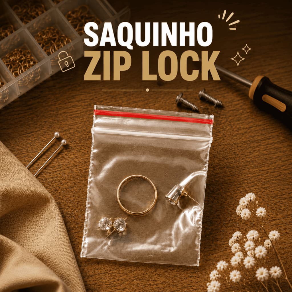 Saco Zip Abre e fecha 100 un Joias Bijuterias Miçangas  4x4 e 5x7 Hermético Saquinho