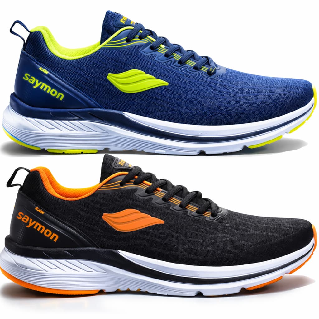 Kit 2 Tenis Masculino Saymon Caminhada Esportivo Academia Corrida Leve Promoção Olimp 2 Pares