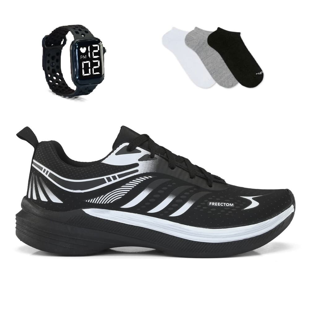 Kit Tenis Masculino Feminino + Smart Watch + 1 Par de Meia Esportivo Corrida Treino Envio Imediato