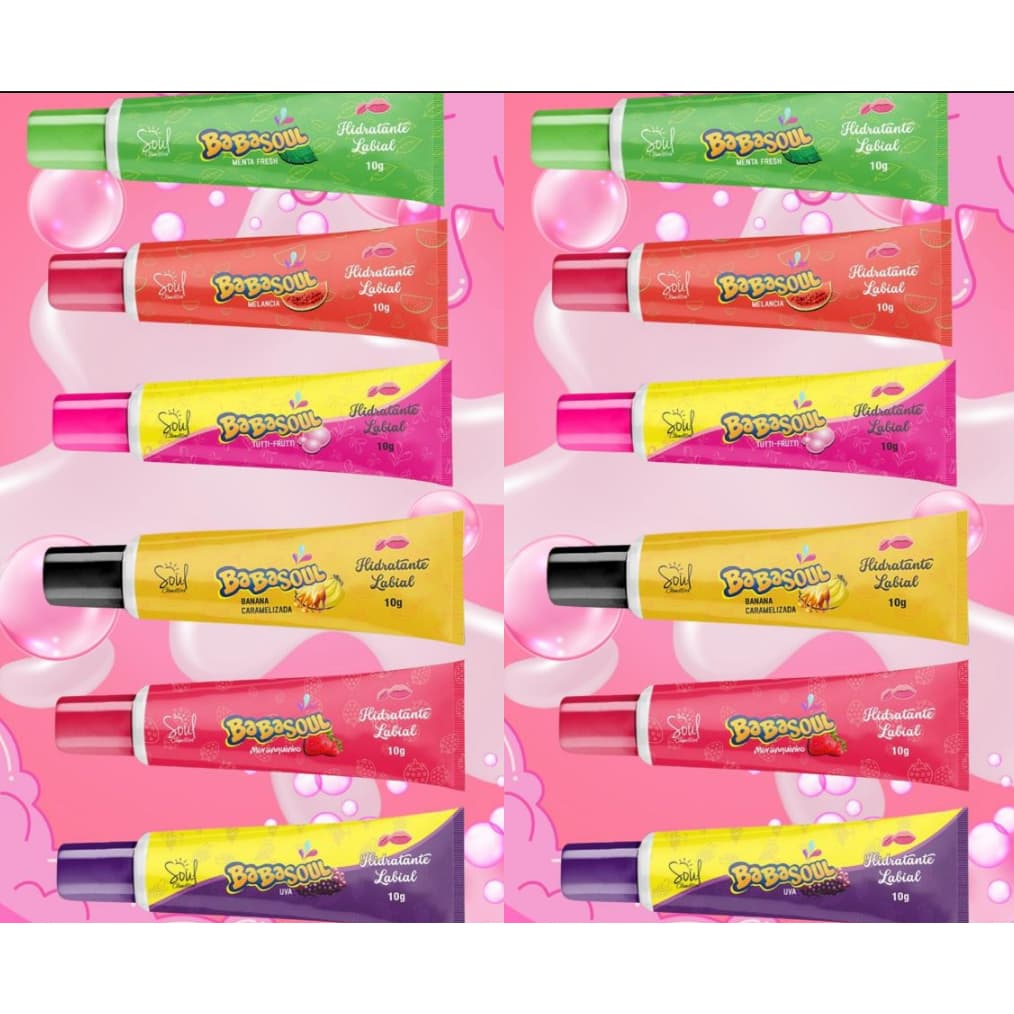Kit Atacado 12 Hidratante Labial Babasoul 10g Sortidos Lucro Certo