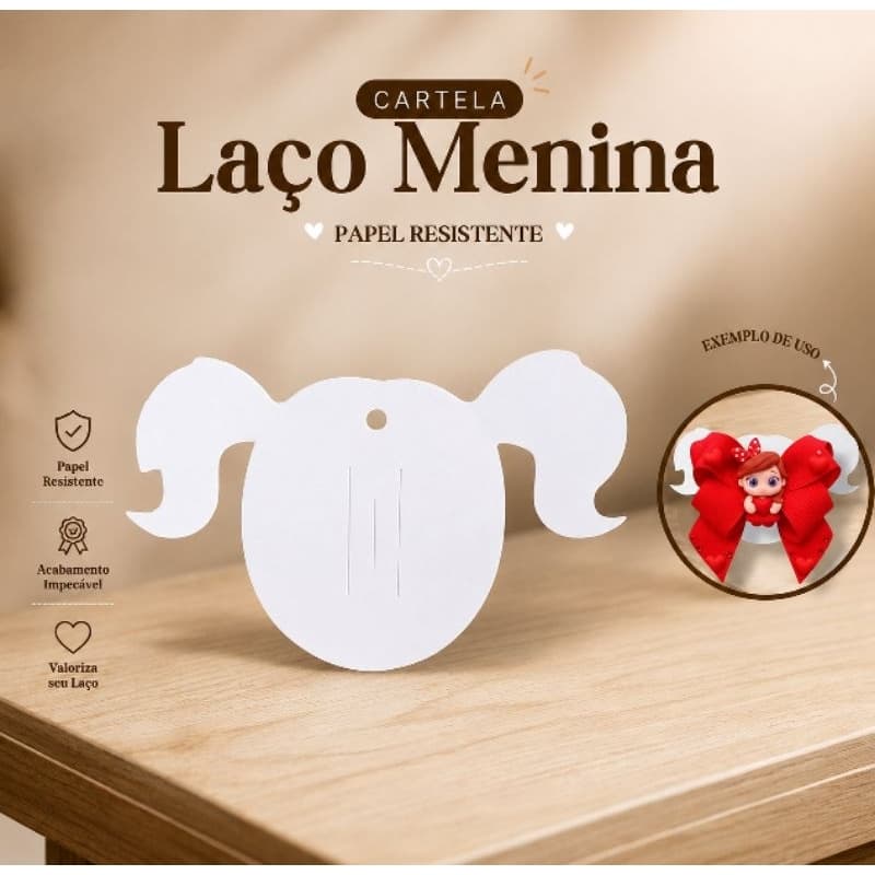 50 Cartelas Tag Boneca para Kit Laços/Presilhas/Bico de Pato/Hair Clips/Nuvem/Papeletas/Embalagem