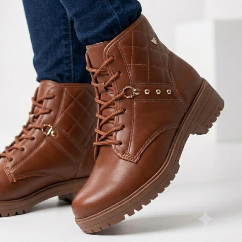 Bota Coturno Feminina Mississipi Cano Médio Salto 4cm Conforto Estilo Casual